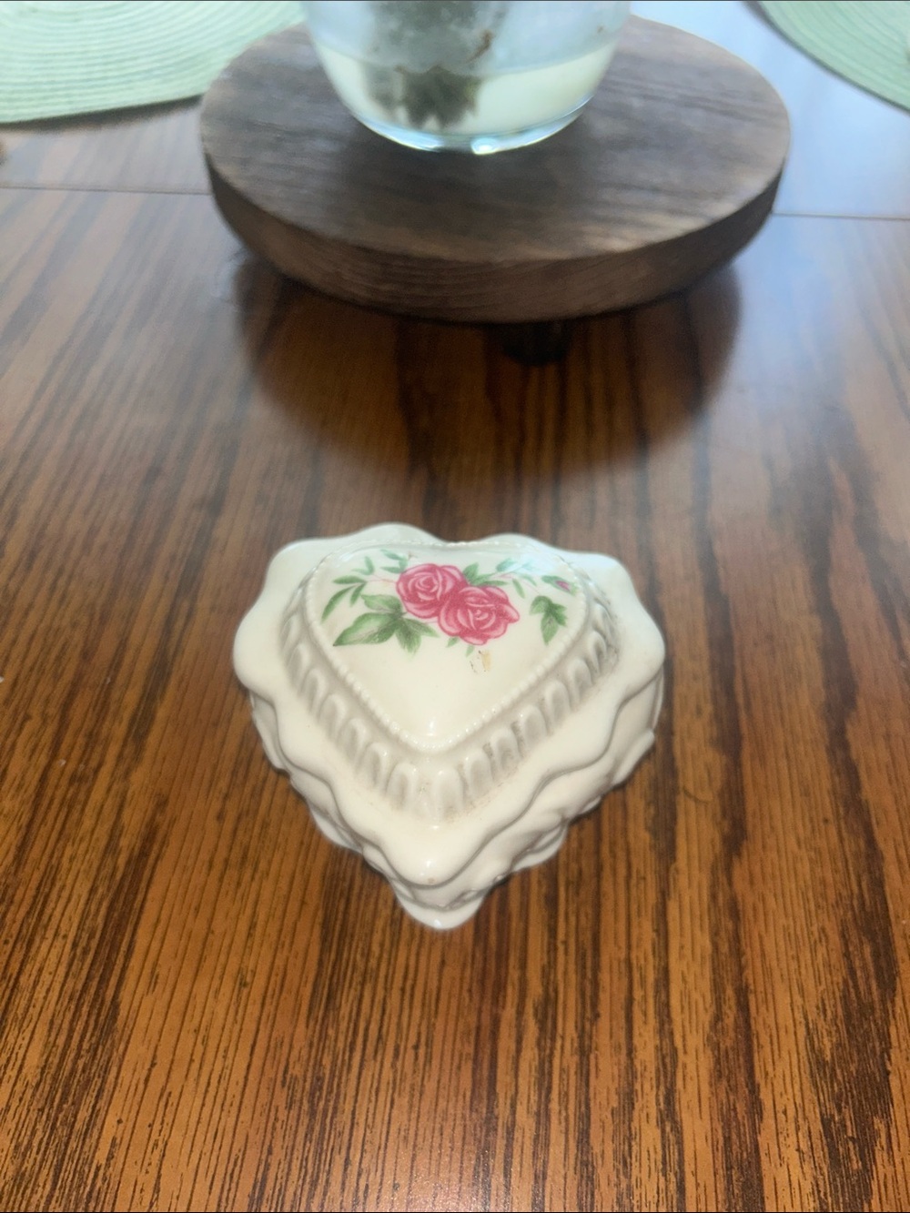 Vintage Heart shaped trinket box